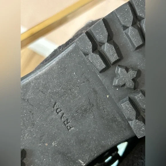 Prada Felt Shearling Fur Hiking Boots Size 38.5/8 - Picture 14 of 14